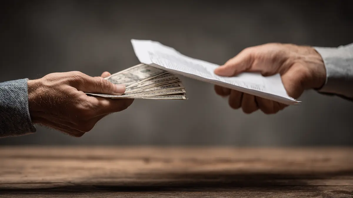 Foto de contrato con sello ASNEF en primer plano